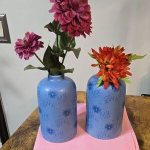 Blue Floral Pattern Vases
